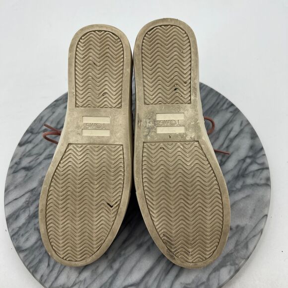 Toms Lenox Bloom Basketweave Sneaker Womens 8.5 Pink Leather Lace Up Trainers - Picture 7 of 11